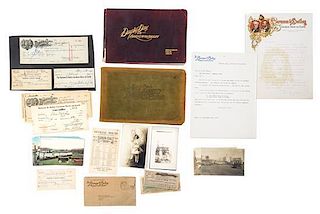 * (CIRCUS) BARNUM AND BAILEY, Collection of ephemera, postcards, tickets, route card, checks, etc, Largest 8 1/2 x 10 1/2 inc