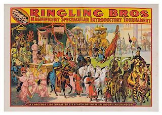 * (CIRCUS) RINGLING BROTHERS, Poster, Gorgeous 1200 Character Eye Feast of Grandeurs, [1907], Strobridge litho Co, 30 x 40 in