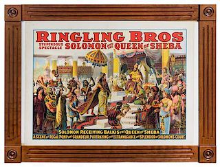 * (CIRCUS) RINGLING BROTHERS, Poster, Solomon Receiving Balkis the Queen of Sheeba, [1915], Strobridge litho Co, 40 x 30 inch