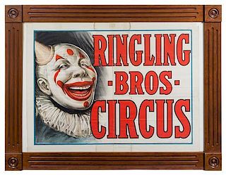 * (CIRCUS) RINGLING BROTHER, Poster, Clown, 1915, Strobridge litho Co, 40 x 30 inches.