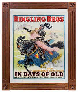 * (CIRCUS) RINGLING BROTHERS, Poster, New Gorgeous Spectacle in Days of Old, 1918, Strobridge litho Co, 40 1/2 x 30 inches.