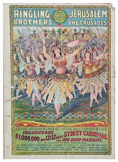 * (CIRCUS) RINGLING BROTHERS, Courier, Jerusalem and the Crusades, 1903, Courier Co, Buffalo, NY, 16 1/2 x 12 inches.