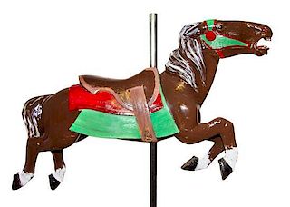 * (CIRCUS) Carousel horse, [second half nineteenth century], 33 x 69 inches.