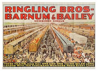 * (CIRCUS) RINGLING BROTHERS AND BARNUM & BAILEY, Poster, Loaded with Wonders, [1933], Central ptg and Illinois litho, 28 x 3