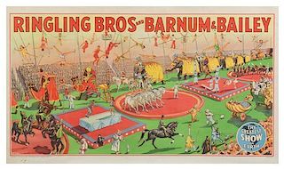 * (CIRCUS) RINGLING BROTHERS AND BARNUM & BAILEY, Poster, The Greatest Show on Earth, 1945, Bill Bailey, Litho in USA, 16 X 2