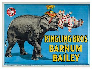 * (CIRCUS) RINGLING BROTHERS AND BARNUM & BAILEY, Poster, [1945], Bill Bailey, Chicago Show Printing Co, 20 1/4 x 27 1/2 inch