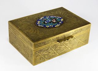 Chinese Cloisonne Enamel Brass Box