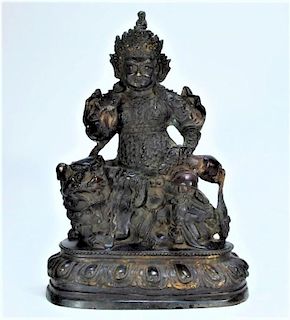 Chinese Ming Dynasty Bronze Figure of Vaishravana