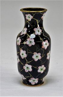Chinese Qing Dynasty Diminutive Enamel Prunus Vase