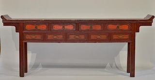 Chinese Red Lacquer Compartmented Altar Table