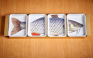 Fornasetti Fish Bowls on a Brass Tray