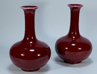 PR Chinese Oxblood Glaze Porcelain Vases