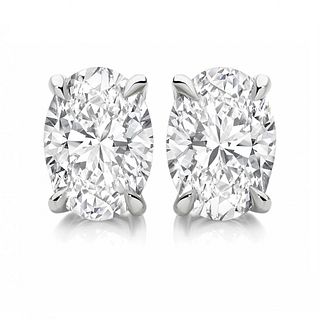 2.00 carat diamond pair, Oval cut Diamonds IGI Graded 