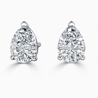3.45 carat diamond pair, Pear cut Diamonds IGI Graded 