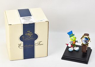 LIMITED EDITION PINOCCHIO WRISTWATCH WITH JIMINY CRICKET STAND