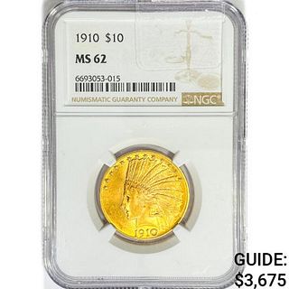 1910 $10 Gold Eagle NGC MS62 