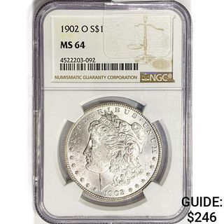 1902-O Morgan Silver Dollar NGC MS64 