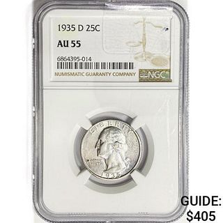 1935-D Washington Silver Quarter NGC AU55 