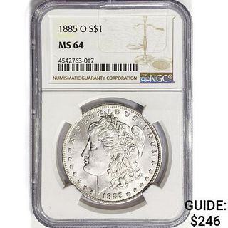 1885-O Morgan Silver Dollar NGC MS64 