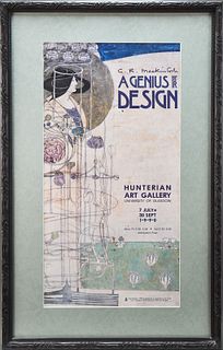 C.R. MACKINTOSH "A GENIUS FOR DESIGN" HUNTERIAN ART GALLERY POSTER