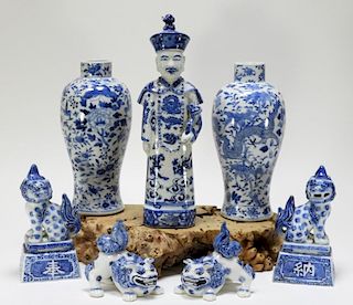 7 Chinese Blue & White Porcelain Articles
