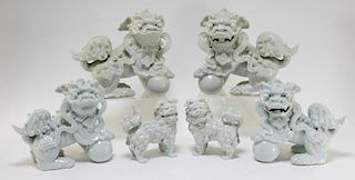 6 Chinese Porcelain Blanc de Chine Foo Lions