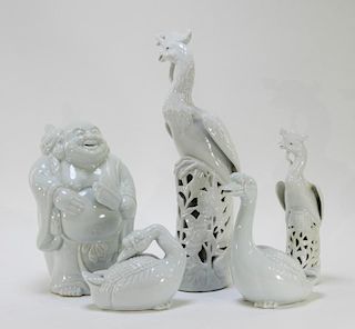 5 PC Chinese Blanc de Chine Porcelain Figures