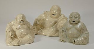 3 Chinese Porcelain Blanc de Chine Happy Buddha