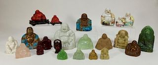 22 Chinese Hardstone Porcelain Happy Buddha Figure