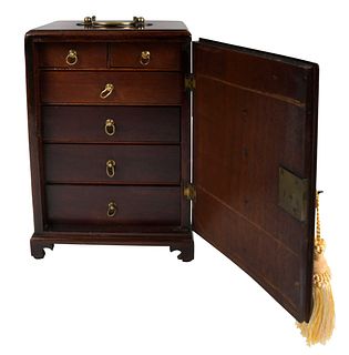Georgian Six Drawer Tabletop Valuables Cabinet