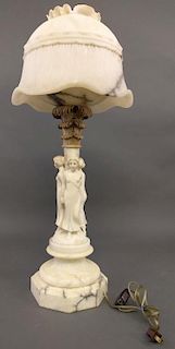 Alabaster and marble lamp