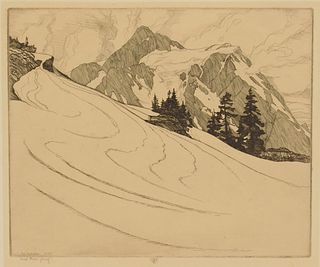 Roi Partridge (American 1888-1984) etching