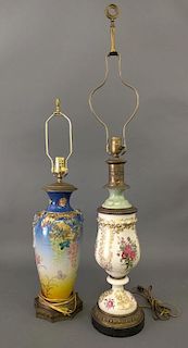 Glazed pottery lamps