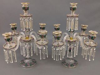 Glass candelabras
