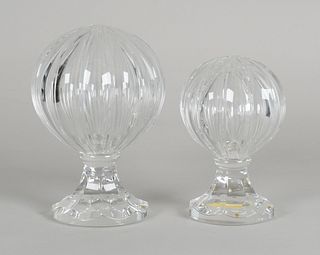 Two Cut Glass Globes 