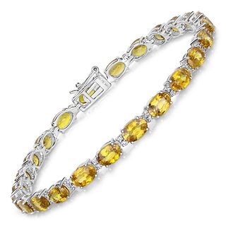 Yellow Sapphire & Diamond Eternity/Tennis Bracelet