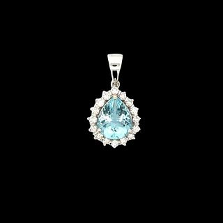 Essential Aquamarine and Diamond Pendant