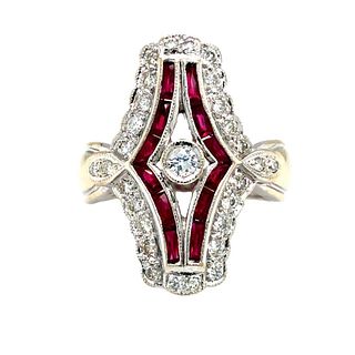 Edwardian-Inspired Ruby and Diamond Ring