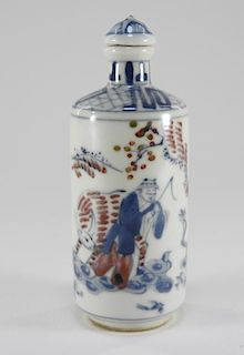 Chinese Qing Porcelain Iron Red Snuff Bottle