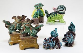 7 Chinese & Japanese Porcelain Foo Shishi Dogs