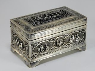 C.1900 Indian 950 Silver Embossed Box