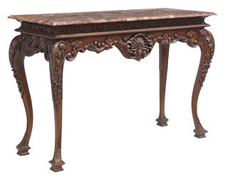 GEORGIAN STYLE MARBLE-TOP CONSOLE OR SIDE TABLE