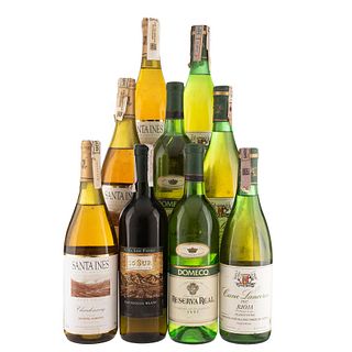 Lote de Vinos Blancos de España, Chile y México. Santa Ines. Reserva Real. En presentaciones de 750 ml. Total de piezas: 9.