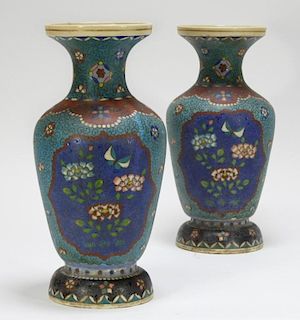 PR Japanese Meiji Period Pottery Cloisonne Vases