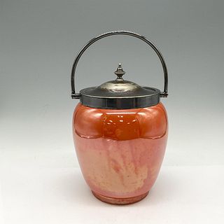 Moorcroft Pottery Orange Lusterware Lidded Biscuit Jar