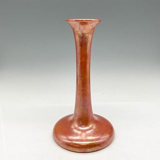 Ruskin Pottery Candle Holder, Orange Lustre