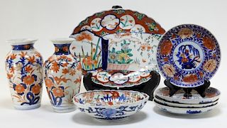 8 Japanese Imari Porcelain Articles