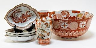 6 Japanese Kutani Porcelain Articles