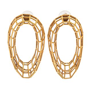 Pair of Artisan Cage Earrings