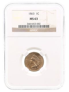 1863 US 1863 INDIAN HEAD 1C COIN NGC MS63